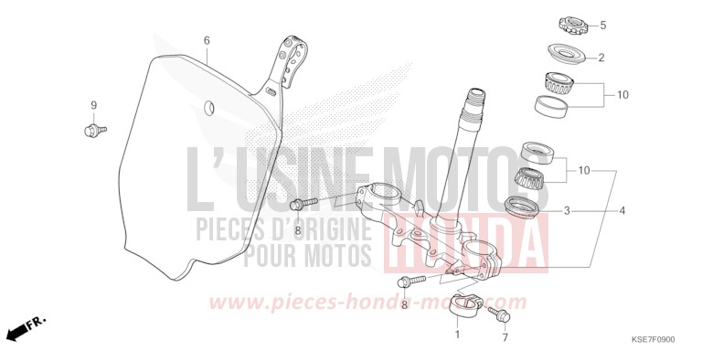 STEERING STEM for CRF150R "Big wheels" EXTREME RED (R292) from 2022